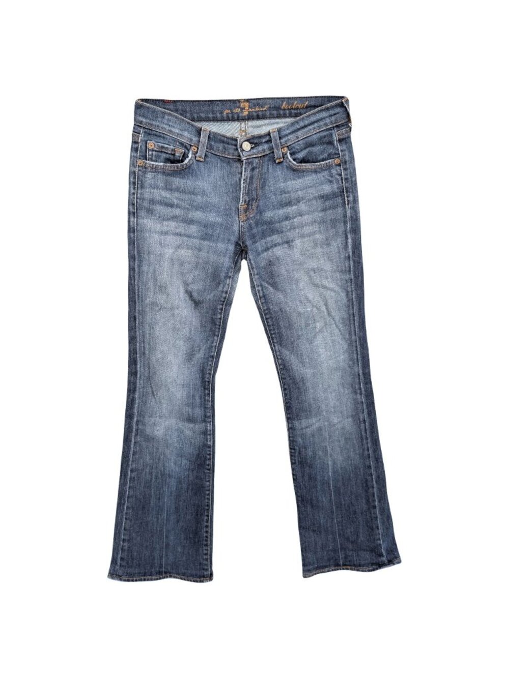 7 For All Mankind Bootcut Jeans Womens Blue Low Rise Stretch Denim Size 26